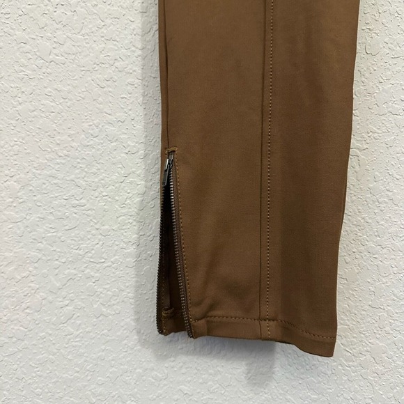THE ESSENTIAL SLIM by ANTHROPOLOGIE Ankle Zip Trousers Pants Camel Brown - Picture 5 of 14